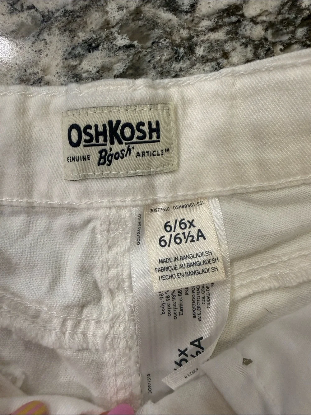 OshKosh B'gosh White Distressed Frayed-Hem Denim Shorts